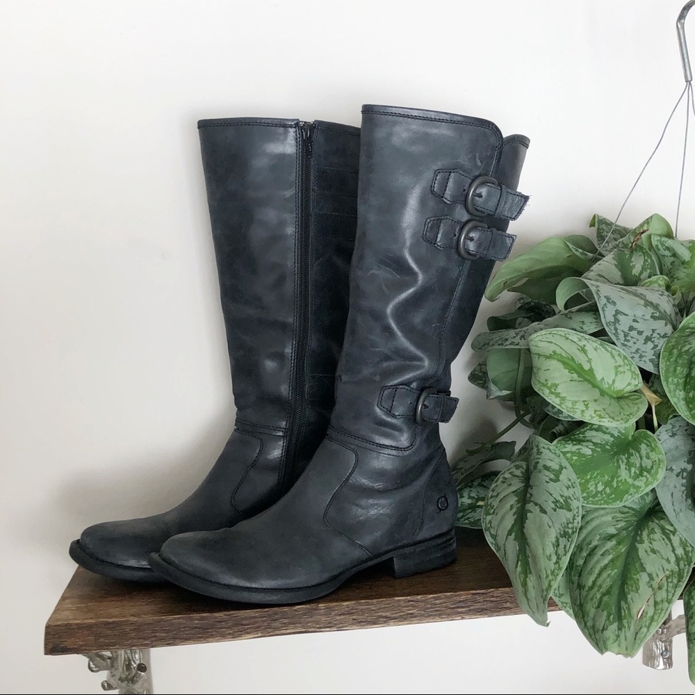 Born High Black Leather Boots